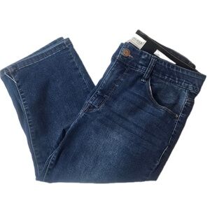 Angels Denim Capri Pants Womens Blue Stretch Mid Rise 5 Pocket Jeans Casual